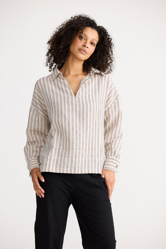 Wander Long Sleeve Top in Natural Stitch