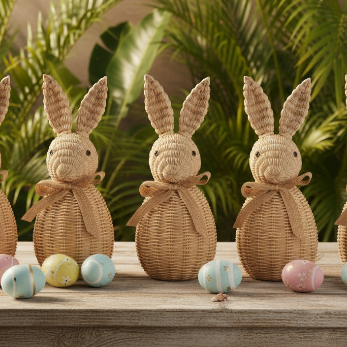 Easter Woven Rabbits with Bow