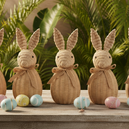 Easter Woven Rabbits with Bow
