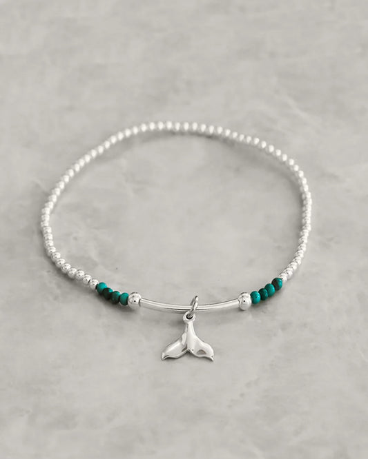 Petals Turqoise whale tail bracelet