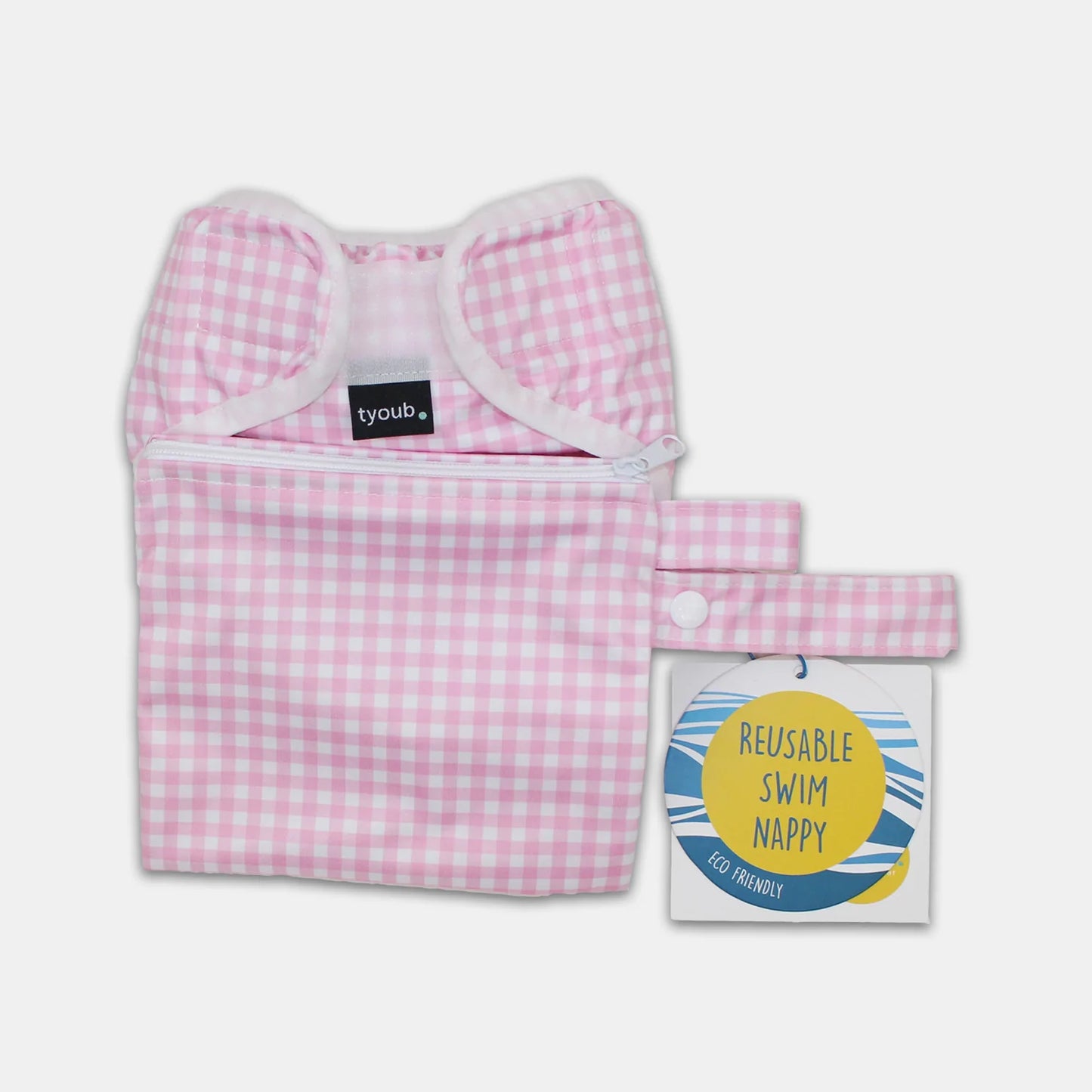 Tyoub Pink Check Swim Nappy
