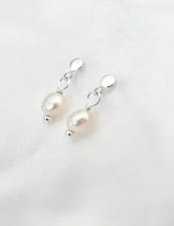 Petals Sterling Silver Earring With White Pearl Drop