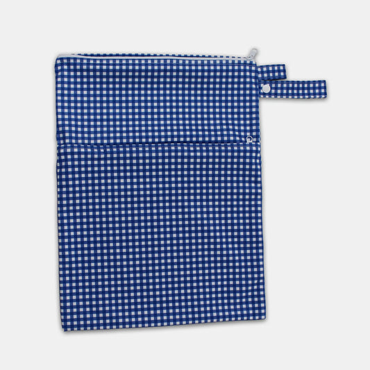 Tyoub Blueberry Check Swim Bag/Nappy and Bib set