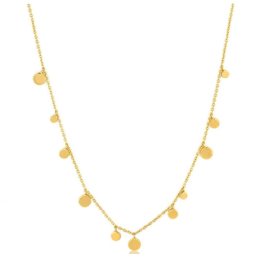 Gold Geometry Mixed Discs Necklace
