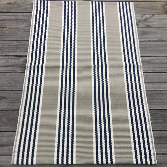 Outdoor Mat – Beige and Black Durban Stripe
