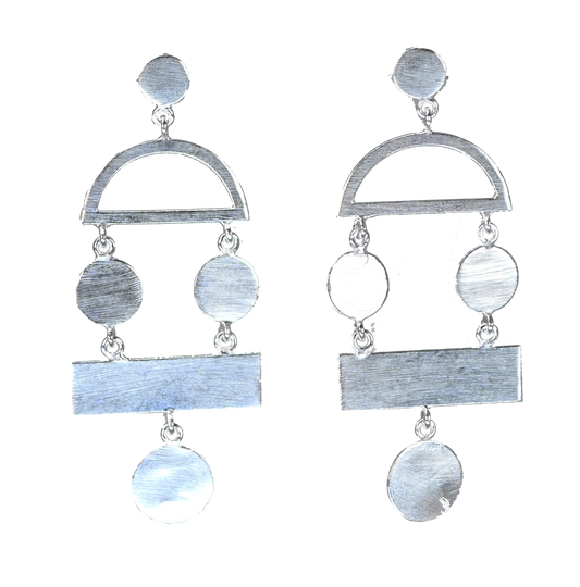 MW Silver Deco Drop Earrings