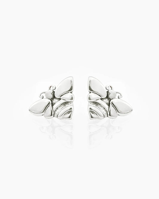 Petals Sterling Silver Bee Earrings