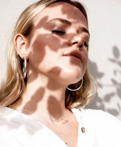 Petals Sterling Silver 50mm Hoop Earrings