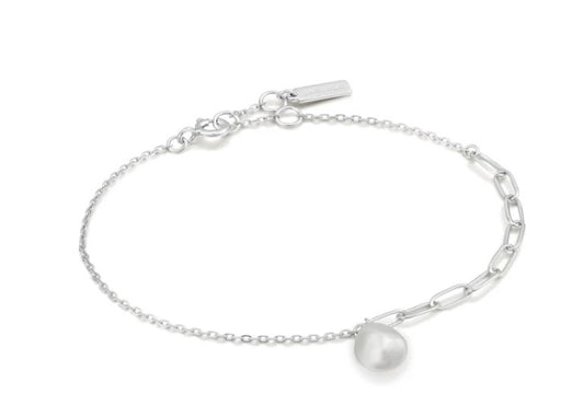 Silver Pearl Chunky Bracelet