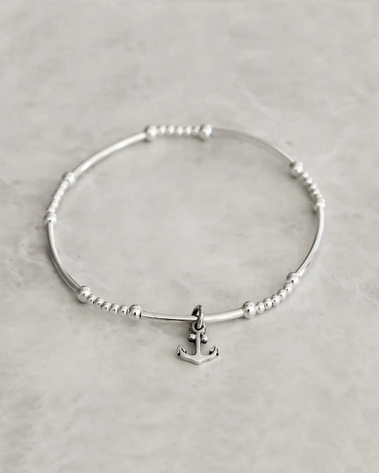G Sterling silver anchor bracelet