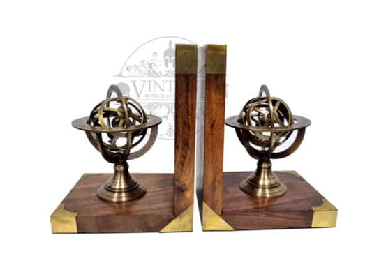 Brass Bookend – Armillary Sphere