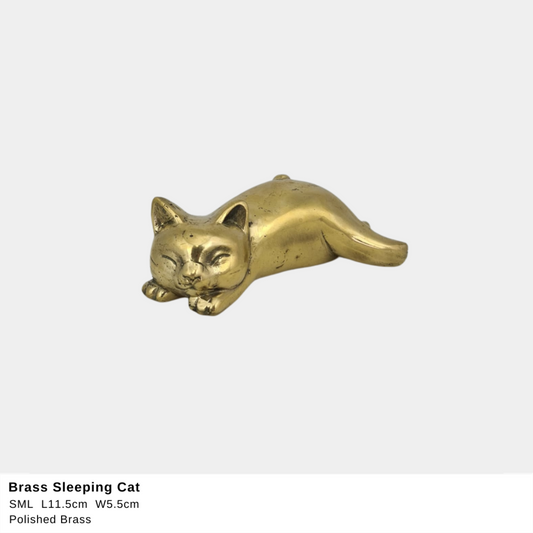 Sleeping Cat (Small)- Gold