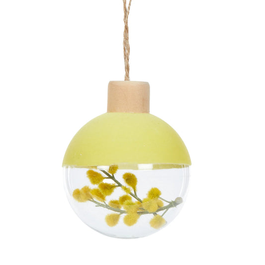 Velvet Topped Wattle Bauble Decoration