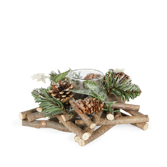 Woodland Pine Star T-Light Holder