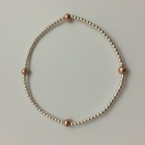 Rose Gold-filled bracelet with balls.