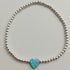 Sterling Silver Bracelet with Opalite heart