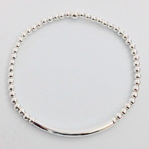 Silver Bracelet with 3mm Balls and Bar