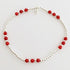 Sterling Silver Bracelet with Red Beads