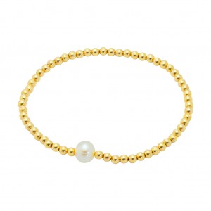 Gold filled Bead bracelet with Pearl