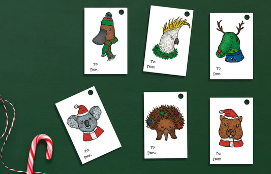 Aussie Chistmas Gift Tags