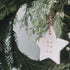 Ceramic Christmas Star Ornament ‘ho ho ho’ red
