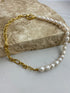Eliza Pearl Chain Gold Choker Necklace