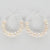 Gemstone and Pearl Hoop Earrings (varying colours)