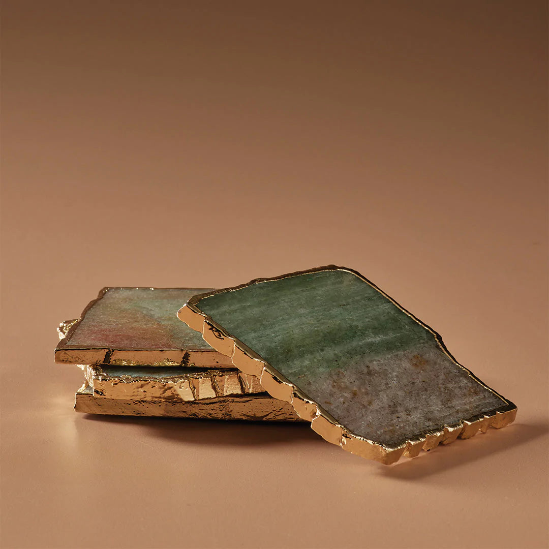 Green Aventurine Coasters - set of 2