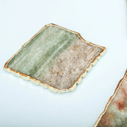 Green Aventurine Coasters - set of 2