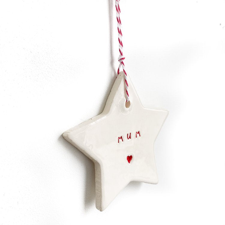 Ceramic Christmas Star ‘mum’