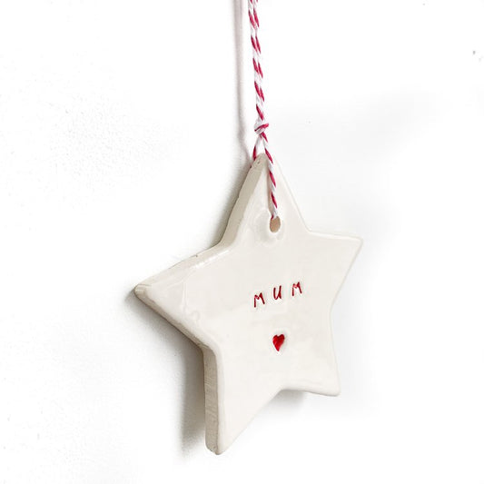 Ceramic Christmas Star ‘mum’