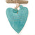 Handmade ceramic heart wall hanging aqua ‘sandy feet, salty hair, perfect surf’