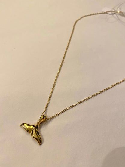 Gold Whale Tail Necklace