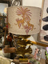 Drum Lampshade Leopard and Palm Tree Pink Tan Linen
