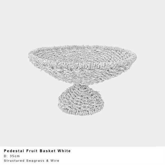 Pedestal Fruit Basket- White