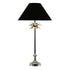 Nickel Palm Lamp With Black Shade