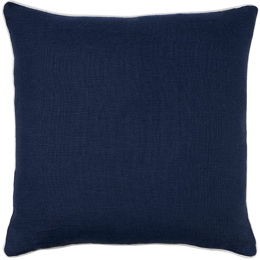 Linen Navy Piping Cushion
