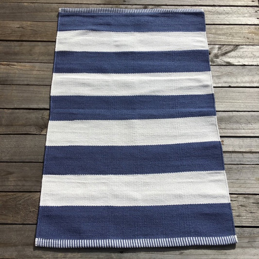 Outdoor Small Mat - Denim Deck Stripe