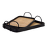 Pence Rattan Natural Black Tray Round Set of 2