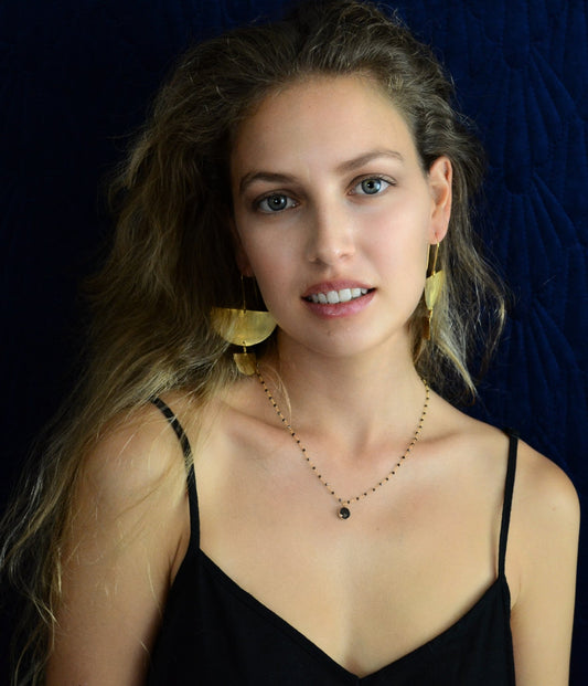 MW Gold Fan Drop Earrings B26B