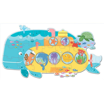 Travel Puzzle & Book- Animals On A Submarine