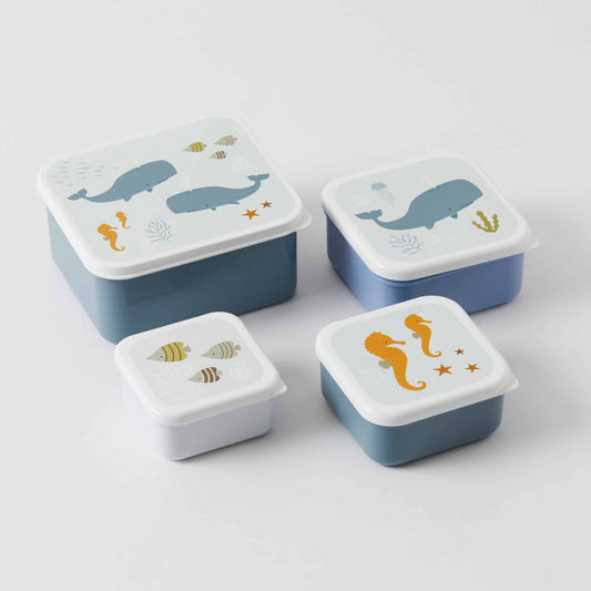 OCEAN LUNCH & SNACK BOX SET OF 4