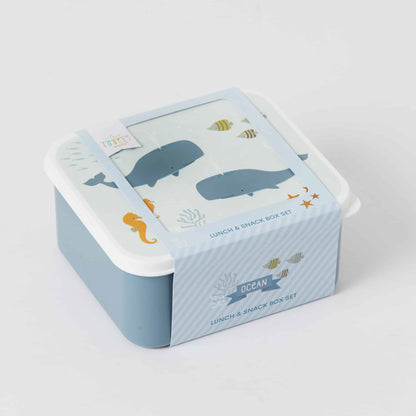 OCEAN LUNCH & SNACK BOX SET OF 4