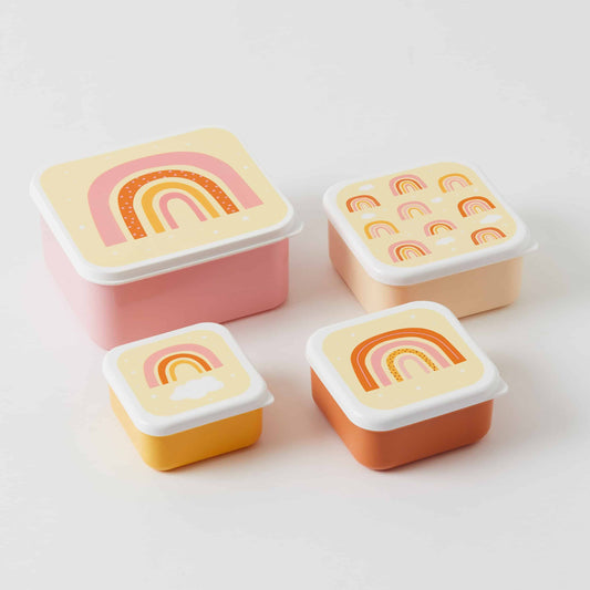 RAINBOWS LUNCH & SNACK BOX SET OF 4