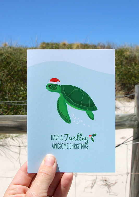 Christmas Card - Green Turtle