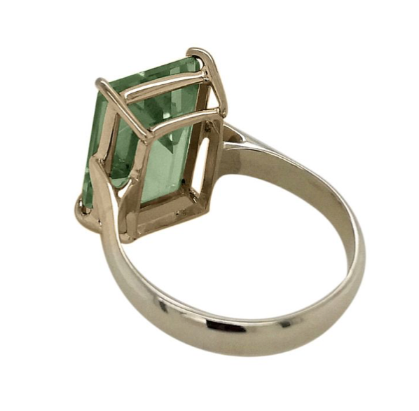 Sterling Silver Green Amethyst Ring
