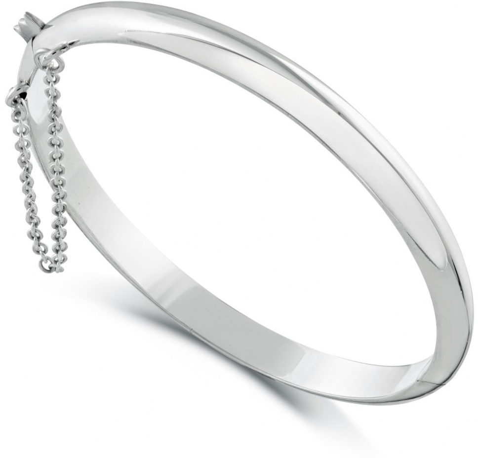 Silver Baby Bangle - Plain