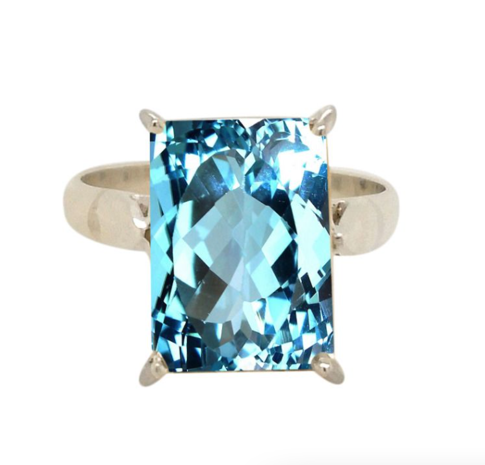 Silver & Blue Topaz Cocktail Ring