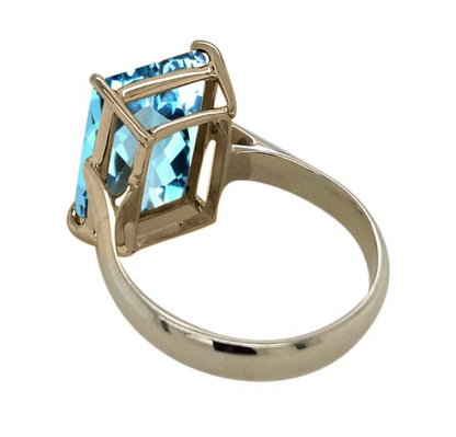 Silver & Blue Topaz Cocktail Ring