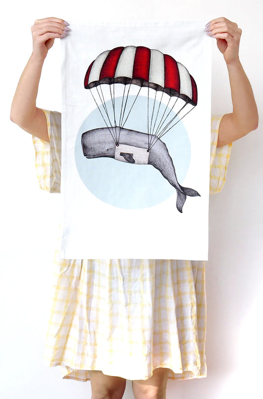 Parachute Whale Artist Tea Towel